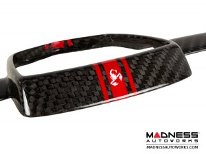 FIAT 500 ABARTH Front Emblem - Carbon Fiber - Red Racing Stripe w/ White Scorpion